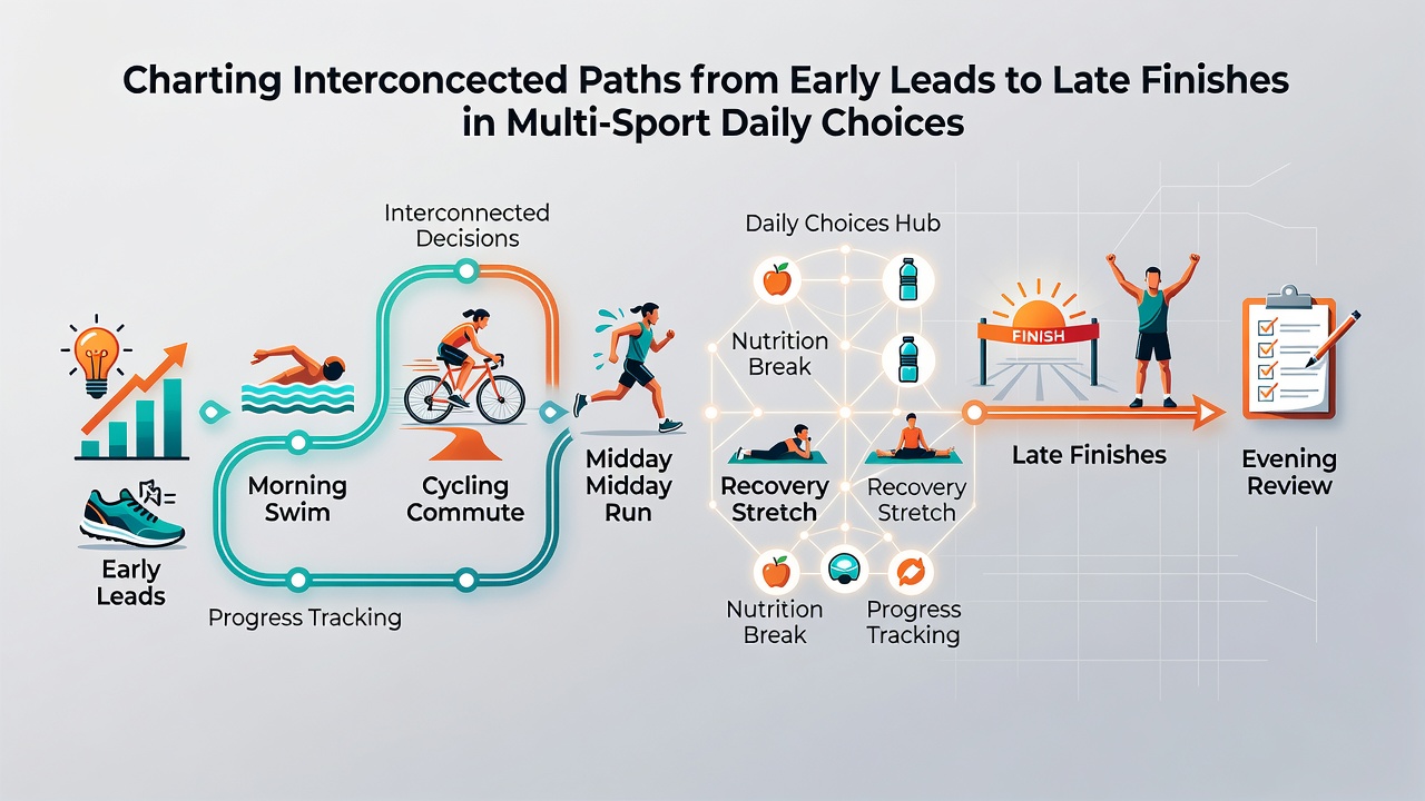 Data visualization of multi-sport crossover patterns connecting football leads with tennis tiebreaks and horse racing finishes