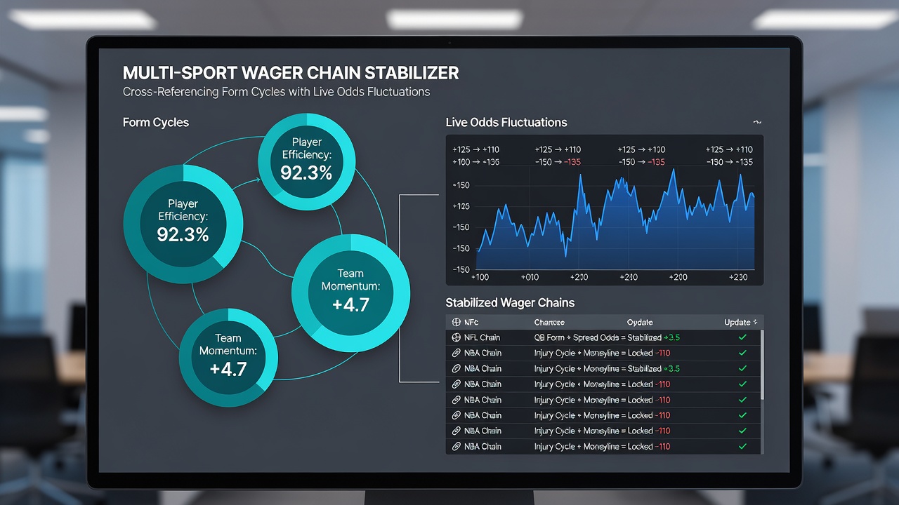Screenshot-style graphic showing synchronized dashboards with tennis set data, football half-time statistics and horse racing odds tickers