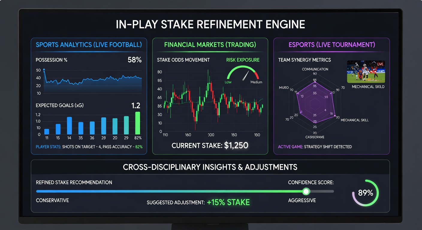 Split-screen view of real-time sectional times, serve percentages and possession heat maps aligned for live stake decisions