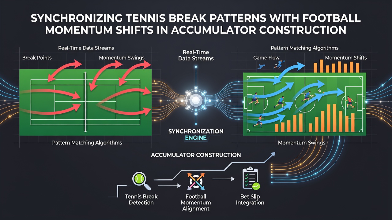 Split screen showing tennis break point statistics next to football expected goals graph during live accumulator tracking