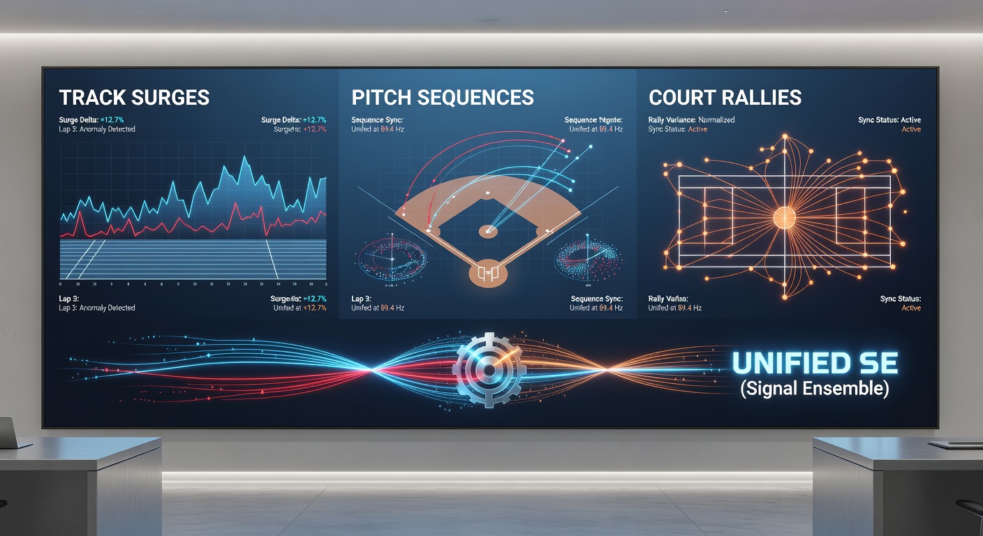 Chart displaying integrated variance metrics from multiple sports feeding into a selection framework dashboard